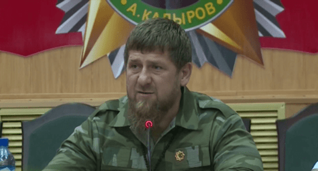 Kadyrov at the meeting with law enforcers. Screenshot of the Grozny TV Channel report https://www.youtube.com/watch?v=Hfo3TU0-nQg Kadyrov at the meeting with law enforcers. Screenshot of the Grozny TV Channel report https://www.youtube.com/watch?v=Hfo3TU0-nQg
