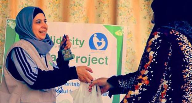 Granting food donations to people in need during Eid Al-Adha. Photo is provided to the Caucasian Knot by the Solidarity Foundation. Granting food donations to people in need during Eid Al-Adha. Photo is provided to the Caucasian Knot by the Solidarity Foundation.
