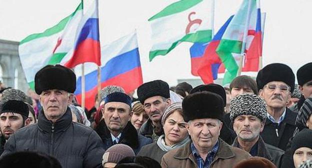 A rally in Magas. October 2018. Photo by the press service of the head of Republic of Ingushetia A rally in Magas. October 2018. Photo by the press service of the head of Republic of Ingushetia