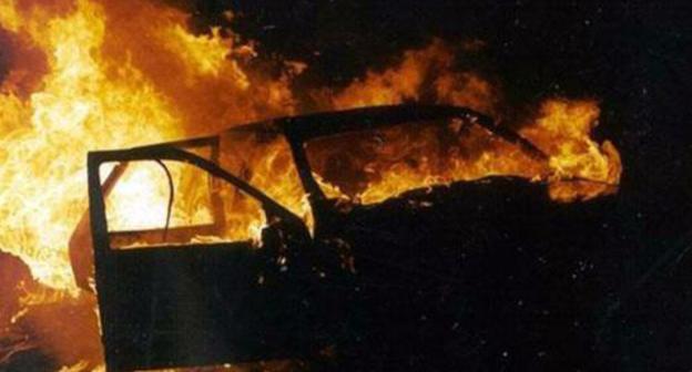 Burning car of Adam Medaliev. Photo by Adam Medaliev for the Caucasian Knot Burning car of Adam Medaliev. Photo by Adam Medaliev for the Caucasian Knot