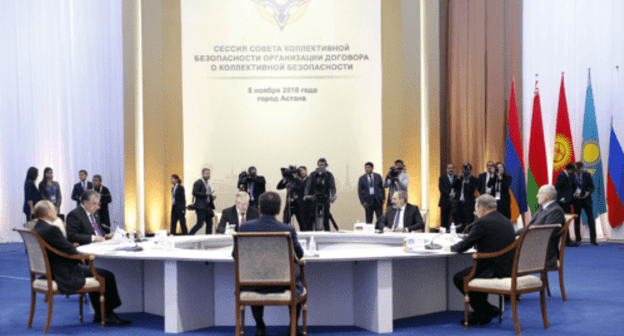 Meeting of CSTO Council in Astana, November 8, 2018. Photo: website of Armenia prime minister, http://www.primeminister.am/hy/press-release/item/2018/11/08/Nikol-Pashinyan-attended-CSTO-meeting/ Meeting of CSTO Council in Astana, November 8, 2018. Photo: website of Armenia prime minister, http://www.primeminister.am/hy/press-release/item/2018/11/08/Nikol-Pashinyan-attended-CSTO-meeting/