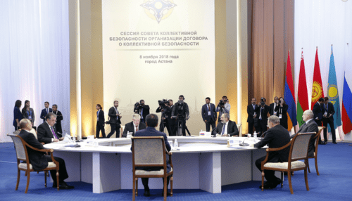 Meeting of CSTO Council in Astana, November 8, 2018. Photo: website of Armenia prime minister, http://www.primeminister.am/hy/press-release/item/2018/11/08/Nikol-Pashinyan-attended-CSTO-meeting/ Meeting of CSTO Council in Astana, November 8, 2018. Photo: website of Armenia prime minister, http://www.primeminister.am/hy/press-release/item/2018/11/08/Nikol-Pashinyan-attended-CSTO-meeting/