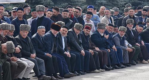 Participants of the rally in Magas. October 2018. Photo courtesy of Yakub Gogiev for the "Caucasian Knot" Participants of the rally in Magas. October 2018. Photo courtesy of Yakub Gogiev for the "Caucasian Knot"