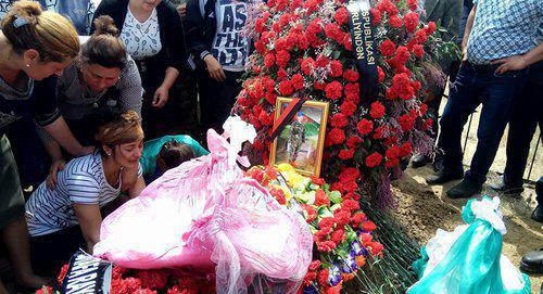 A funeral of the Azerbaijani soldier. Photo Sputnik / İlham Mustafa https://az.sputniknews.ru/karabakh/20180521/415422060/karabakh-armjane-obstrel-smert-soldat.html A funeral of the Azerbaijani soldier. Photo Sputnik / İlham Mustafa https://az.sputniknews.ru/karabakh/20180521/415422060/karabakh-armjane-obstrel-smert-soldat.html