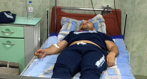 Guzer Khashukaev in hospital after torture in August 2018. Photo courtesy of Guzer Khashukaev Guzer Khashukaev in hospital after torture in August 2018. Photo courtesy of Guzer Khashukaev