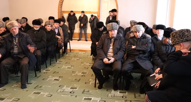 Participants of a session of the Kadis of Ingushetia held on December 25, 2-15. Screenshot of the video by the Council of Teips of Ingushetia https://www.youtube.com/watch?v=Zkhs3H9nAe8 Participants of a session of the Kadis of Ingushetia held on December 25, 2-15. Screenshot of the video by the Council of Teips of Ingushetia https://www.youtube.com/watch?v=Zkhs3H9nAe8