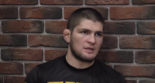 Khabib Nurmagomedov. Photo: screenshot of the video https://ru.wikipedia.org/ Время спорта - https://www.youtube.com/watch?v=HWyclHTd89o Khabib Nurmagomedov. Photo: screenshot of the video https://ru.wikipedia.org/ Время спорта - https://www.youtube.com/watch?v=HWyclHTd89o