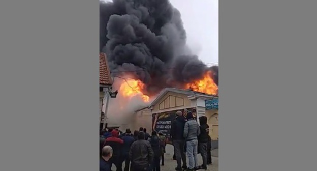 Fire in Pyatigorsk. Screenshot from video at https://www.youtube.com/watch?v=wjioHVrlPTA Fire in Pyatigorsk. Screenshot from video at https://www.youtube.com/watch?v=wjioHVrlPTA