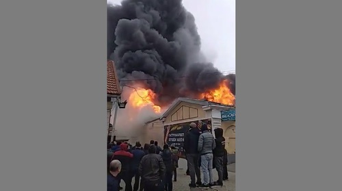 Fire in Pyatigorsk. Screenshot from video at https://www.youtube.com/watch?v=wjioHVrlPTA Fire in Pyatigorsk. Screenshot from video at https://www.youtube.com/watch?v=wjioHVrlPTA