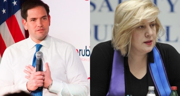 Marco Rubio and Dunya Miyatovic, collage by the "Caucasian Knot" Marco Rubio and Dunya Miyatovic, collage by the "Caucasian Knot"