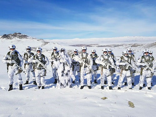 Azerbaijani soldiers during military training. February 2019. Photo by the Ministry of Defence of Azerbaijan Azerbaijani soldiers during military training. February 2019. Photo by the Ministry of Defence of Azerbaijan