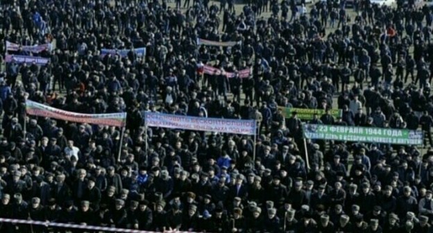 Commemoration rally in the village of Yaryk-Su (Dagestan), February 23, 2019. Photo courtesy of organizers. Commemoration rally in the village of Yaryk-Su (Dagestan), February 23, 2019. Photo courtesy of organizers.