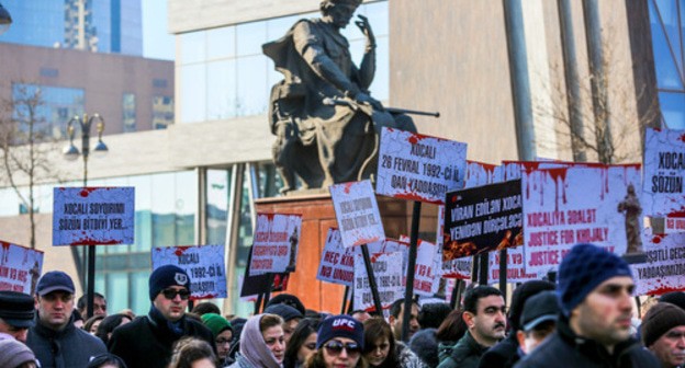 Rally in memory of victims of the Khojaly tragedy, Baku, February 26, 2019. Photo by Aziz Karimov for the Caucasian Knot Rally in memory of victims of the Khojaly tragedy, Baku, February 26, 2019. Photo by Aziz Karimov for the Caucasian Knot