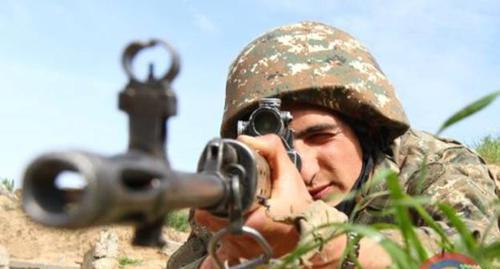 A soldier of the army of Nagorno-Karabakh. Photo from the website of the Ministry of Defence for Nagorno-Karabakh http://www.nkrmil.am/news/view/2308 A soldier of the army of Nagorno-Karabakh. Photo from the website of the Ministry of Defence for Nagorno-Karabakh http://www.nkrmil.am/news/view/2308