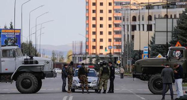 Military vehicle in Magas streets, October 2018. Photo: REUTERS/Maxim Shemetov Military vehicle in Magas streets, October 2018. Photo: REUTERS/Maxim Shemetov