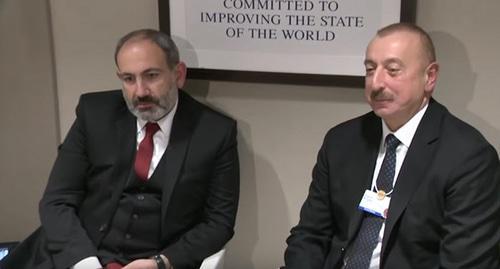 Ilham Aliev and Nikol Pashinyan (on the left). Screenshot of the video Իմացիր TV https://www.youtube.com/watch?v=HO-RVdx0YZ8&feature=youtu.be Ilham Aliev and Nikol Pashinyan (on the left). Screenshot of the video Իմացիր TV https://www.youtube.com/watch?v=HO-RVdx0YZ8&feature=youtu.be