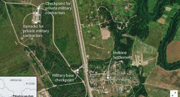 The location of a military base near the Molkino farmstead near Krasnodar. Screenshot https://ru.reuters.com/article/topNews/idRUKCN1RG1R0-ORUTP The location of a military base near the Molkino farmstead near Krasnodar. Screenshot https://ru.reuters.com/article/topNews/idRUKCN1RG1R0-ORUTP