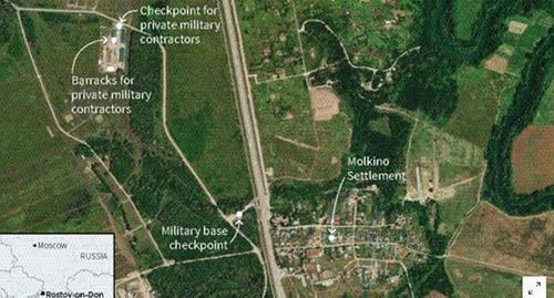 The location of a military base near the Molkino farmstead near Krasnodar. Screenshot https://ru.reuters.com/article/topNews/idRUKCN1RG1R0-ORUTP The location of a military base near the Molkino farmstead near Krasnodar. Screenshot https://ru.reuters.com/article/topNews/idRUKCN1RG1R0-ORUTP