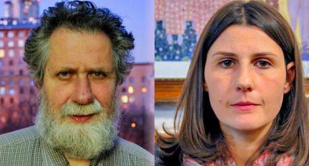 Mikhail Roschin, Ekaterina Sokiryanskaya. Photo by Magomed Tuaev. Collage by the "Caucasian Knot" Mikhail Roschin, Ekaterina Sokiryanskaya. Photo by Magomed Tuaev. Collage by the "Caucasian Knot"