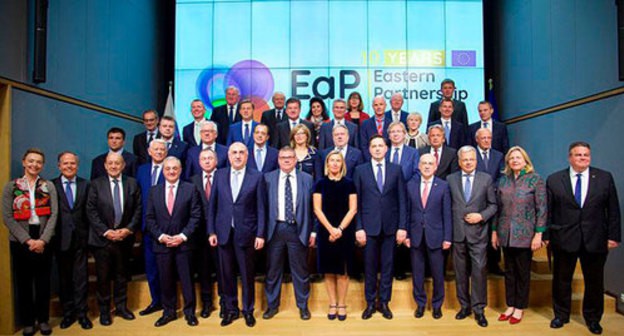 The annual meeting of foreign ministers of the countries of the Eastern Partnership with the EU foreign ministers and their colleagues from six countries of the Eastern Partnership (Azerbaijan, Armenia, Belarus, Georgia, Republic of Moldova and Ukraine). Photo by the press service https://eeas.europa.eu/diplomatic-network/eastern-partnership/63181/eastern-partnership-10th-anniversary-celebrated-brussels_en The annual meeting of foreign ministers of the countries of the Eastern Partnership with the EU foreign ministers and their colleagues from six countries of the Eastern Partnership (Azerbaijan, Armenia, Belarus, Georgia, Republic of Moldova and Ukraine). Photo by the press service https://eeas.europa.eu/diplomatic-network/eastern-partnership/63181/eastern-partnership-10th-anniversary-celebrated-brussels_en