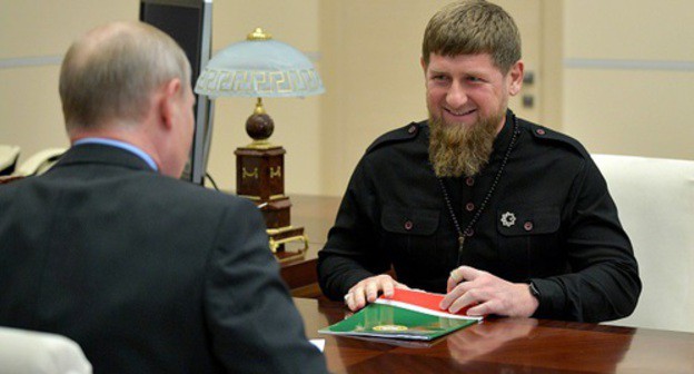 Meeting of Vladimir Putin and Ramzan Kadyrov. Photo: Kremlin press service, http://kremlin.ru/events/president/news/57797/photos/54275 Meeting of Vladimir Putin and Ramzan Kadyrov. Photo: Kremlin press service, http://kremlin.ru/events/president/news/57797/photos/54275