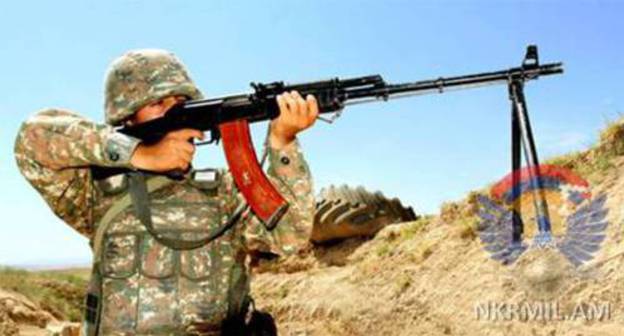 Soldier of the Nagorno-Karabakh Army. Photo: press service of the Ministry of Defence of Nagorno-Karabakh, http://www.nkrmil.am/news/view/2144 Soldier of the Nagorno-Karabakh Army. Photo: press service of the Ministry of Defence of Nagorno-Karabakh, http://www.nkrmil.am/news/view/2144