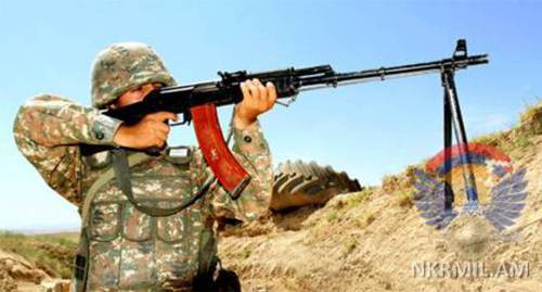 Soldier of the Nagorno-Karabakh Army. Photo: press service of the Ministry of Defence of Nagorno-Karabakh, http://www.nkrmil.am/news/view/2144 Soldier of the Nagorno-Karabakh Army. Photo: press service of the Ministry of Defence of Nagorno-Karabakh, http://www.nkrmil.am/news/view/2144