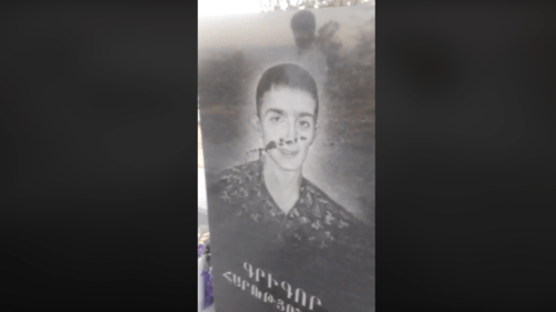 Desecration of soldiers' graves in Armenia. Screenshot from video: https://www.facebook.com/meruj.moj/videos/1800369413443184/ Desecration of soldiers' graves in Armenia. Screenshot from video: https://www.facebook.com/meruj.moj/videos/1800369413443184/