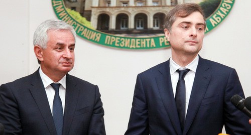 Meeting of Raul Khadjimba (left) and Vladislav Surkov, July 3, 2019. Photo: press service of the President of Abkhazia, http://presidentofabkhazia.org/region/photogallery/289/ Meeting of Raul Khadjimba (left) and Vladislav Surkov, July 3, 2019. Photo: press service of the President of Abkhazia, http://presidentofabkhazia.org/region/photogallery/289/