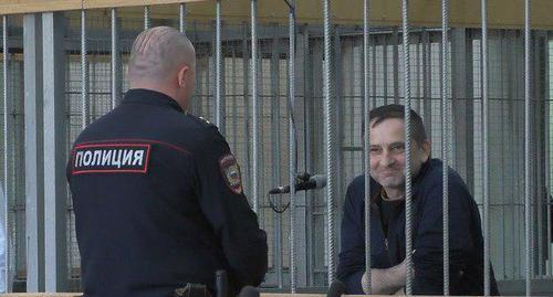 Timur Khamkhoev in the Nalchik Military Court. Photo: screenshot of the video by the "Caucasian Knot" Timur Khamkhoev in the Nalchik Military Court. Photo: screenshot of the video by the "Caucasian Knot"