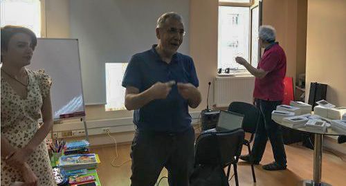 Intigam Aliev attends presentation of his novel. Photo by Faik Medjid for the Caucasian Knot Intigam Aliev attends presentation of his novel. Photo by Faik Medjid for the Caucasian Knot