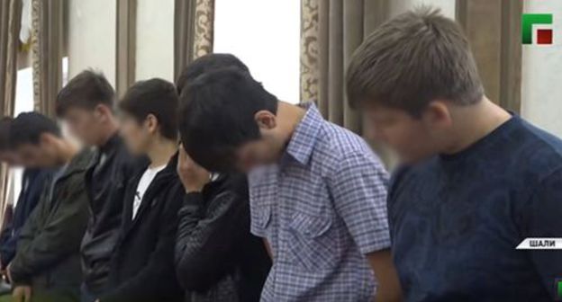 Young men apologize for their Internet posts on air of the Chechen TV. Screenshot from video posted by the Chechen TV Channel at https://www.youtube.com/watch?v=X8yS1QCjrpc Young men apologize for their Internet posts on air of the Chechen TV. Screenshot from video posted by the Chechen TV Channel at https://www.youtube.com/watch?v=X8yS1QCjrpc