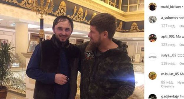 Magomed Idrisov (on the left) and Ramzan Kadyrov. Photo: screenshot of the post on Makha Idrisov's page on Instagram https://www.instagram.com/mahi_idrisov/?hl=ru Magomed Idrisov (on the left) and Ramzan Kadyrov. Photo: screenshot of the post on Makha Idrisov's page on Instagram https://www.instagram.com/mahi_idrisov/?hl=ru