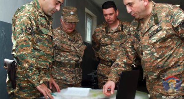 Servicemen of Nagorno-Karabakh Army. Photo: press service of the Ministry of Defence of Nagorno-Karabakh, http://www.nkrmil.am/news/view/2534 Servicemen of Nagorno-Karabakh Army. Photo: press service of the Ministry of Defence of Nagorno-Karabakh, http://www.nkrmil.am/news/view/2534