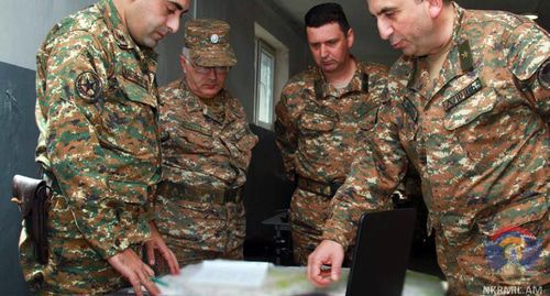 Servicemen of Nagorno-Karabakh Army. Photo: press service of the Ministry of Defence of Nagorno-Karabakh, http://www.nkrmil.am/news/view/2534 Servicemen of Nagorno-Karabakh Army. Photo: press service of the Ministry of Defence of Nagorno-Karabakh, http://www.nkrmil.am/news/view/2534