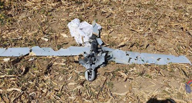 Downed drone. Photo: Ministry of Defence of Nagorno-Karabakh, http://nkrmil.am/ru/news/view/2546 Downed drone. Photo: Ministry of Defence of Nagorno-Karabakh, http://nkrmil.am/ru/news/view/2546