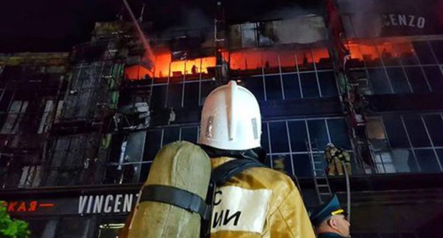 Fire in a Grozny shopping and entertainment centre. Photo: press service of the Ministry for Emergencies of the Chechen Republic Fire in a Grozny shopping and entertainment centre. Photo: press service of the Ministry for Emergencies of the Chechen Republic