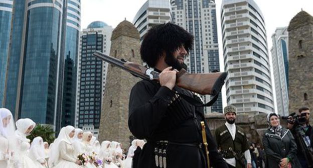 A man in Chechen traditional dress at the wedding ceremony. Grozny, October 2018. Photo: REUTERS/Said Tsarnayev A man in Chechen traditional dress at the wedding ceremony. Grozny, October 2018. Photo: REUTERS/Said Tsarnayev