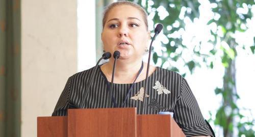 Zarifa Sutieva. Photo: press service of the Museums of Memory Associations, http://memorymuseums.ru/seminar/2018 Zarifa Sutieva. Photo: press service of the Museums of Memory Associations, http://memorymuseums.ru/seminar/2018