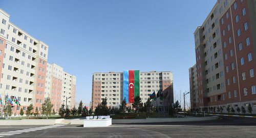 "Gobu Park", housing neighbourhood for forced migrants. Photo: press service of the President of Azerbaijan, https://ru.president.az/articles/28737 "Gobu Park", housing neighbourhood for forced migrants. Photo: press service of the President of Azerbaijan, https://ru.president.az/articles/28737
