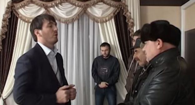 Islam Kadyrov talking with locals. Screenshot from 'Grozny' TV Company video: https://www.youtube.com/watch?v=BpjWCGHbJ6E&feature=youtu.be Islam Kadyrov talking with locals. Screenshot from 'Grozny' TV Company video: https://www.youtube.com/watch?v=BpjWCGHbJ6E&feature=youtu.be