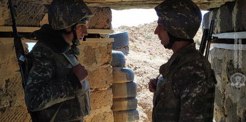 Guard duty at the front of the Karabakh army. Photo by the press service of the Ministry of Defence of Armenia http://www.mil.am/hy/news/7038 Guard duty at the front of the Karabakh army. Photo by the press service of the Ministry of Defence of Armenia http://www.mil.am/hy/news/7038