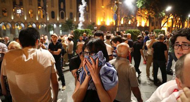 The dispersal of a rally in Tbilisi. June 20, 2019. Photo: REUTERS/Irakli Gedenidze The dispersal of a rally in Tbilisi. June 20, 2019. Photo: REUTERS/Irakli Gedenidze
