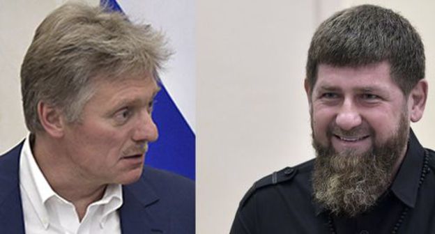 Dmitry Peskov (left) and Ramzan Kadyrov. Collage prepared by the Caucasian Knot. Photo: Sputnik/Alexei Nikolsky/Kremlin via REUTERS Dmitry Peskov (left) and Ramzan Kadyrov. Collage prepared by the Caucasian Knot. Photo: Sputnik/Alexei Nikolsky/Kremlin via REUTERS
