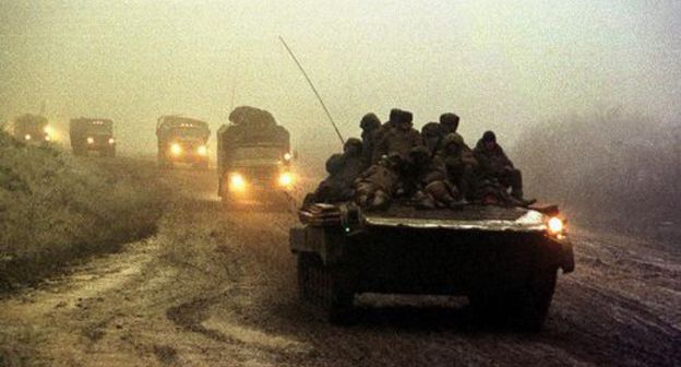 Russian military vehicles entering Tolstoy-Yurt. Photo by REUTERS Russian military vehicles entering Tolstoy-Yurt. Photo by REUTERS