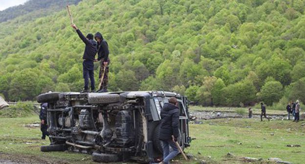A protest rally in the village of Birkiani in the Akhmeta District. April 21, 2019. Photo: REUTERS/Ekaterina Anchevskaya A protest rally in the village of Birkiani in the Akhmeta District. April 21, 2019. Photo: REUTERS/Ekaterina Anchevskaya