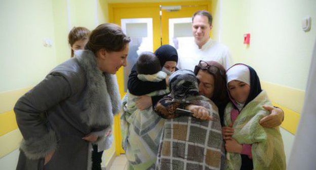 Russian children evacuated from Syria handed over to relatives . Photo: press service of the Children's Ombudsperson of Russia, http://deti.gov.ru/articles/news/anna-kuznecova-vstretila-rossijskih-detej-vyvezennyh-iz-sirii Russian children evacuated from Syria handed over to relatives . Photo: press service of the Children's Ombudsperson of Russia, http://deti.gov.ru/articles/news/anna-kuznecova-vstretila-rossijskih-detej-vyvezennyh-iz-sirii