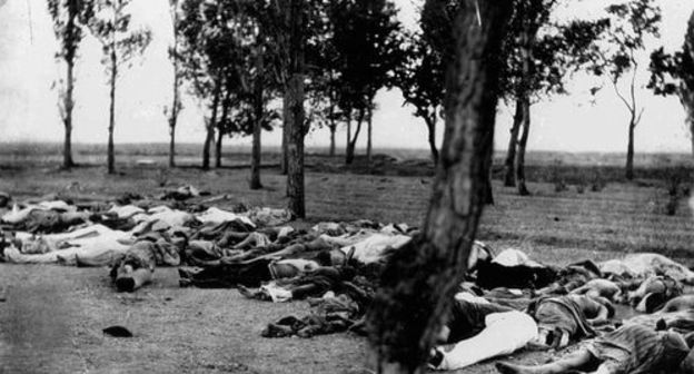 Armenians killed in Aleppo. Photo: Henry Morgenthau - Ambassador Morgenthau's Story Doubleday, Page p314, (http://net.lib.byu.edu/estu/wwi/comment/morgenthau/images/Morgen50.jpg), Public domain, https://commons.wikimedia.org/w/index.php?curid=3822803 Armenians killed in Aleppo. Photo: Henry Morgenthau - Ambassador Morgenthau's Story Doubleday, Page p314, (http://net.lib.byu.edu/estu/wwi/comment/morgenthau/images/Morgen50.jpg), Public domain, https://commons.wikimedia.org/w/index.php?curid=3822803