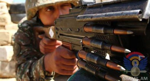 A serviceman of the Nagorno-Karabakh Army. Photo: press service of the Ministry of Defence of Nagorno-Karabakh, http://www.nkrmil.am A serviceman of the Nagorno-Karabakh Army. Photo: press service of the Ministry of Defence of Nagorno-Karabakh, http://www.nkrmil.am