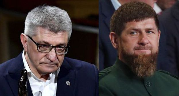 Alexander Sokurov (left) and Ramzan Kadyrov Collage prepared by the Caucasian Knot. Photo: REUTERS/Tobias Schwarz/Pool, REUTERS/Maxim Shemetov Alexander Sokurov (left) and Ramzan Kadyrov Collage prepared by the Caucasian Knot. Photo: REUTERS/Tobias Schwarz/Pool, REUTERS/Maxim Shemetov